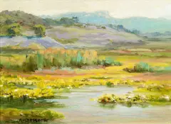 Albert DeRome, Near Elkhorn, Lupin, Monterey County, 1945; Carmel River, 1944 (two)