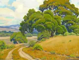 Arthur Hill Gilbert, Rustic road, oil on canvasboard