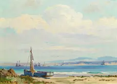 Albert DeRome, Monterey Bay, 1939, oil on canvas board