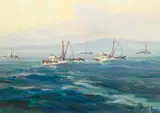 Albert DeRome, Sardine Purse Seiners going out, evening