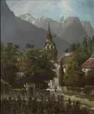 Edwin Deakin, Alpine castle, 1906, oil on canvas