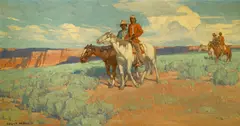 Edgar Alwin Payne, Indians on the plains, oil on canvas