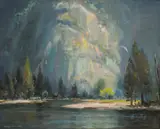 Alfred R. Mitchell, Yosemite from Camp 16, early morning