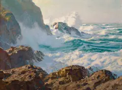 Sunlight and Surf by Paul Dougherty, oil on canvas, sold Nov 2010