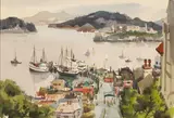 Jade Fon, Fisherman's Wharf with Alcatraz in the distance