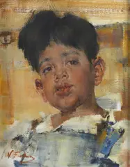 Nicolai Fechin, Head of a boy, oil on canvas