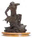 Mystery of the Anasazi by Edward Fraughton, 1987, bronze with dark brown patina, sold Nov 2010