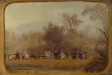 Louis Michel Elshemius, In Central Park, oil on board