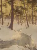 Walter Launt Palmer, Winter landscape, oil on canvas