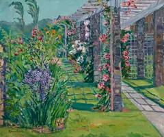 Louise Upton Brumback, The Garden Trellis, oil on canvas