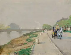 Childe Hassam, Banks of the Seine, oil on canvas