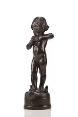 Edward Berge, Frogbaby fountain, bronze with dark brown patina