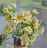 Mathias Alten, Lotus blossoms on a porch