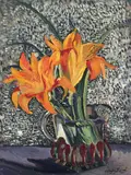 Hayley Lever, Still life with lilies, Monarch Butterfly, Lily: Three