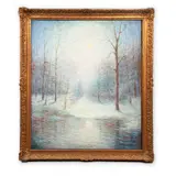 Howard B. Spencer, Paisaje invernal, Óleo sobre tela