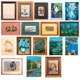 Varios Autores, Paisajes, flores, retratos y escenas costumbristas, Impresiones, óleos sobre tela, tintas sobre papel y técnica mixta