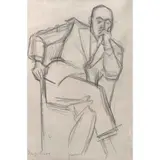 Diego Rivera, Apunte de Carlos Pellicer, Lápiz de grafito sobre papel