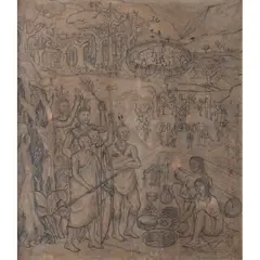 Juan O'Gormann, Sin título (Los Indios Iroquois), 1934, Lápiz de grafito sobre papel