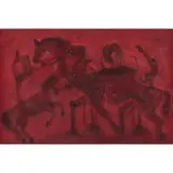 Sergio Hernández, Pura sangre, 2006, Óleo y arena sobre tela