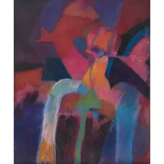 Gilberto Aceves Navarro, Hombre pájaro y flecha, Acrílico y óleo sobre tela