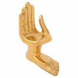 Mano pie izquierda by Pedro Friedeberg, Escultura en cerámica 3 / 4 con recubrimiento de oro amarillo de 22k, offered Aug 2023