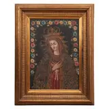 Anónimo, Virgen coronada, Óleo sobre tela