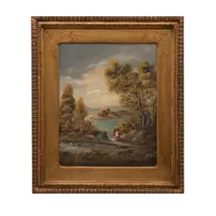 Otto von Thoren, Paisaje italiano, Óleo sobre lámina de zinc