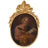 San Marcos Evangelista, MÉXICO, SIGLO XVIII, Óleo sobre tela adherida a tabla