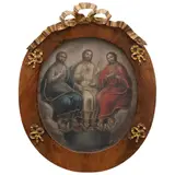 Trinidad Antropomorfa, MÉXICO, SIGLO XIX, Óleo sobre tela