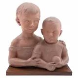 Claudia y Alberto by Francisco Zúñiga, Escultura en terracota en base de madera, offered May 2023