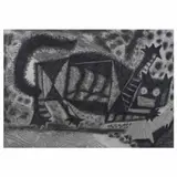 Rodolfo Nieto, Gato, Lápiz de grafito, carboncillo y pastel sobre papel