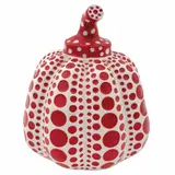 Pumpkin - red by Yayoi Kusama, Escultura en resina laqueada sin número de tiraje, offered Feb 2023