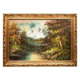 Firmado C. Harding, Paisaje boscoso, Óleo sobre tela