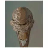 Juan Carlos del Valle, Helado de chocolate, Óleo sobre tela