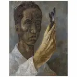 Hombre con flamas surrealista by Guillermo Meza Álvarez, 1941, Óleo sobre tela, offered Nov 2022