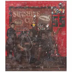 Armando Romero, Café Sunshine, de la serie De los cafés, 2006, Óleo y mixta sobre tela