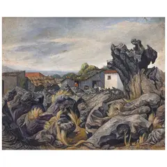 Francisco Moreno Capdevila, El Pedregal, Óleo sobre madera