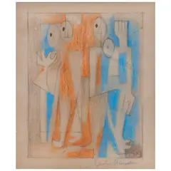Untitled by Carlos Mérida, Lápiz de grafito y lápices de color sobre papel albanene, offered Sep 2022