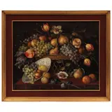 Bodegón Con Frutas, SIGLO XIX, Óleo sobre tela