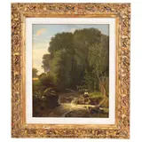 MÉXICO, SIGLO XX by Paisaje Campirano Con Pastorcillo, Óleo sobre tela, offered Jun 2022
