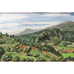 Luis Argudín, Sobre Coacoatzintla, 2001, Óleo sobre madera
