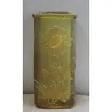 Daum, Nancy. Signed Art Glass Vase with Gilt Floral