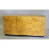 Milo Baughman, Burl Three Door Cabinet