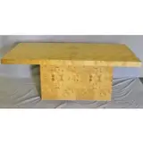 Milo Baughman, Burl Pedestal Dining Table / Desk