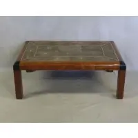 Signed & Dated Shagreen Top Table by Karl Springer, 1987, Wood and ebonized coffee table with shagreen top signed Karl Springer and dated 1987, sold Jul 2016