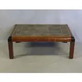 Karl Springer, Signed & Dated Shagreen Top Table, 1987, Wood and ebonized coffee table with shagreen top signed Karl Springer and dated 1987