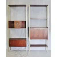 for H Sacks Modular Shelving Units by Paul McCobb, Wall Units with brass frames, sold Jul 2016
