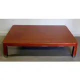 Karl Springer, Painted and Linen Wrapped Table, Chrome footed base and wrapped extra large coffee table by Karl Springer