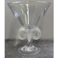 Ram Base Compote by Lalique, Frosted and clear glass, sold Dec 2013