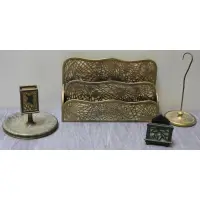 Pine Needle Dore Lot by Tiffany Studios, Tiffany Studios pine needle dore partial desk set, sold Jun 2013